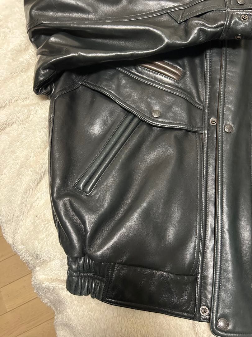 羊皮ブラックレザージャケット　3L