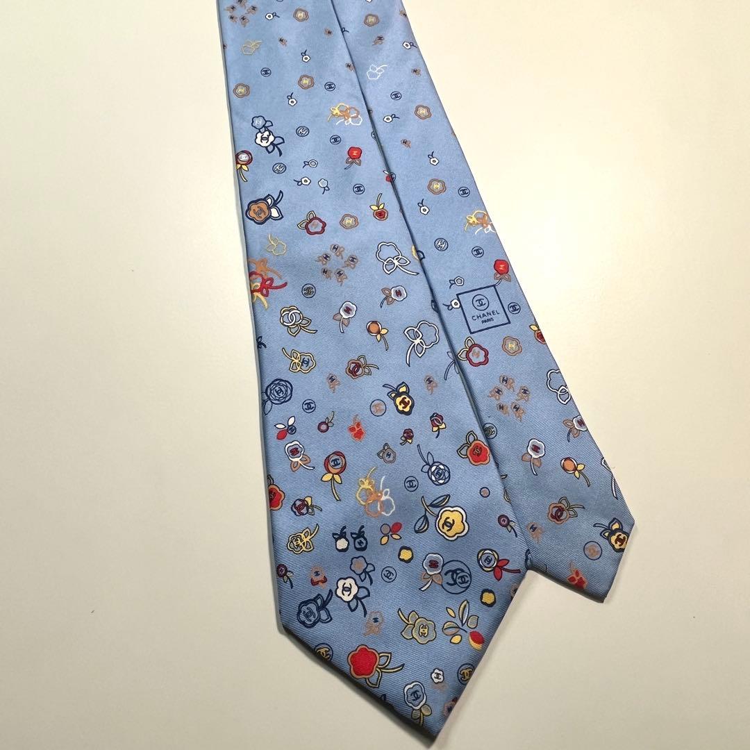 希少✨良品✨ CHANEL シャネル　ネクタイ　ココマーク　花柄　名作