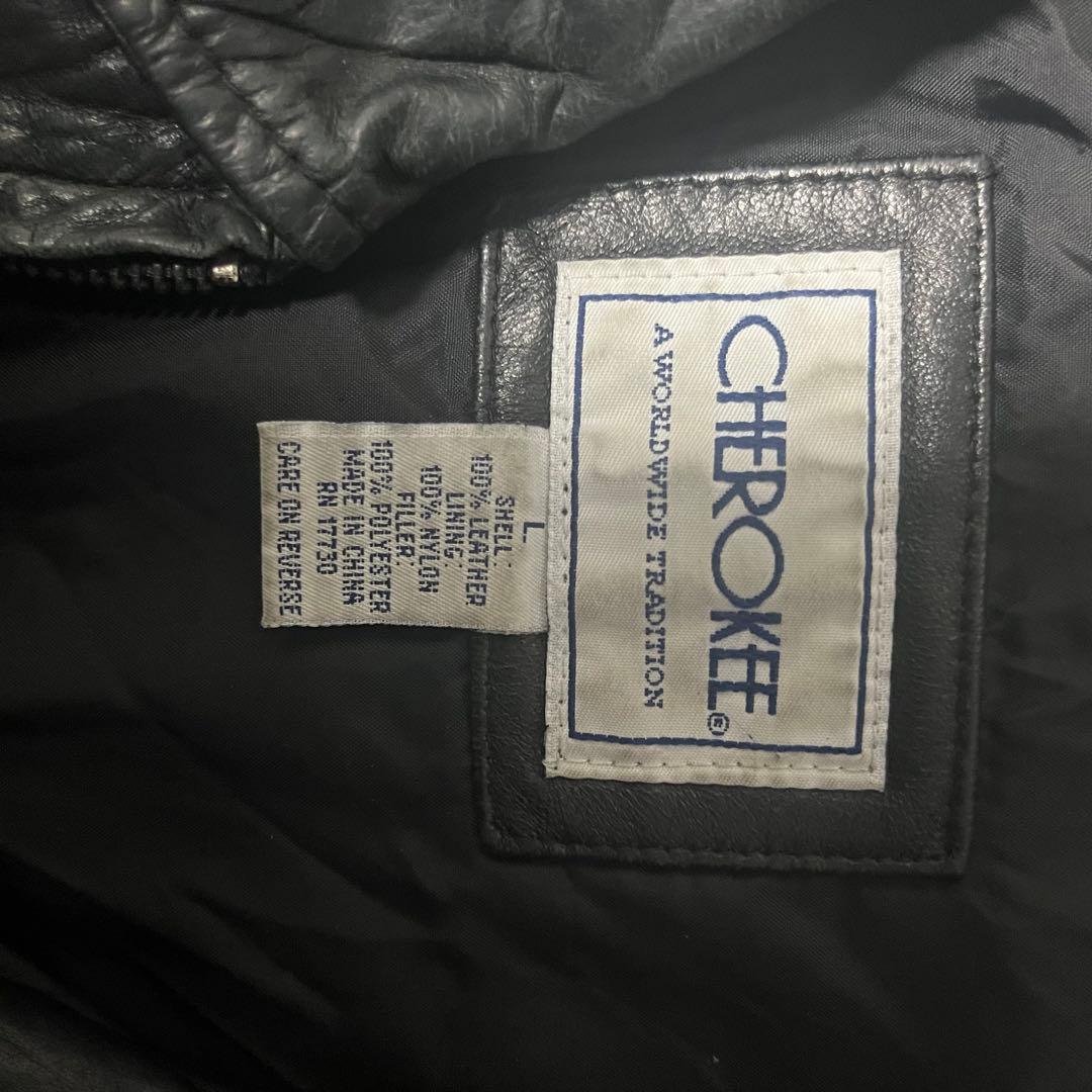 CHEROKEE ブラックレザージャケット　90s