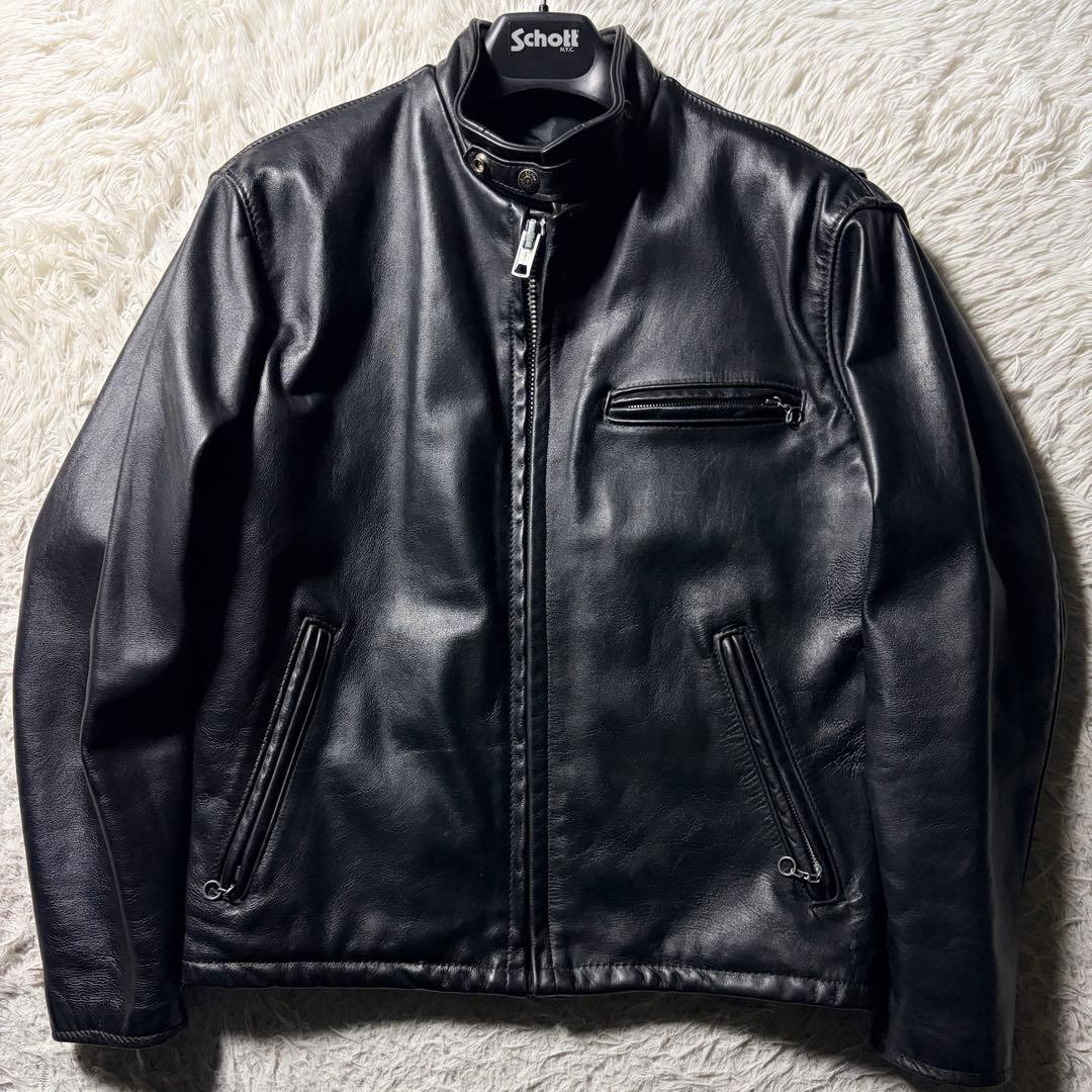 ア*ン様 【米国製】schott ライダースジャケット 641Q 本革　ブラック