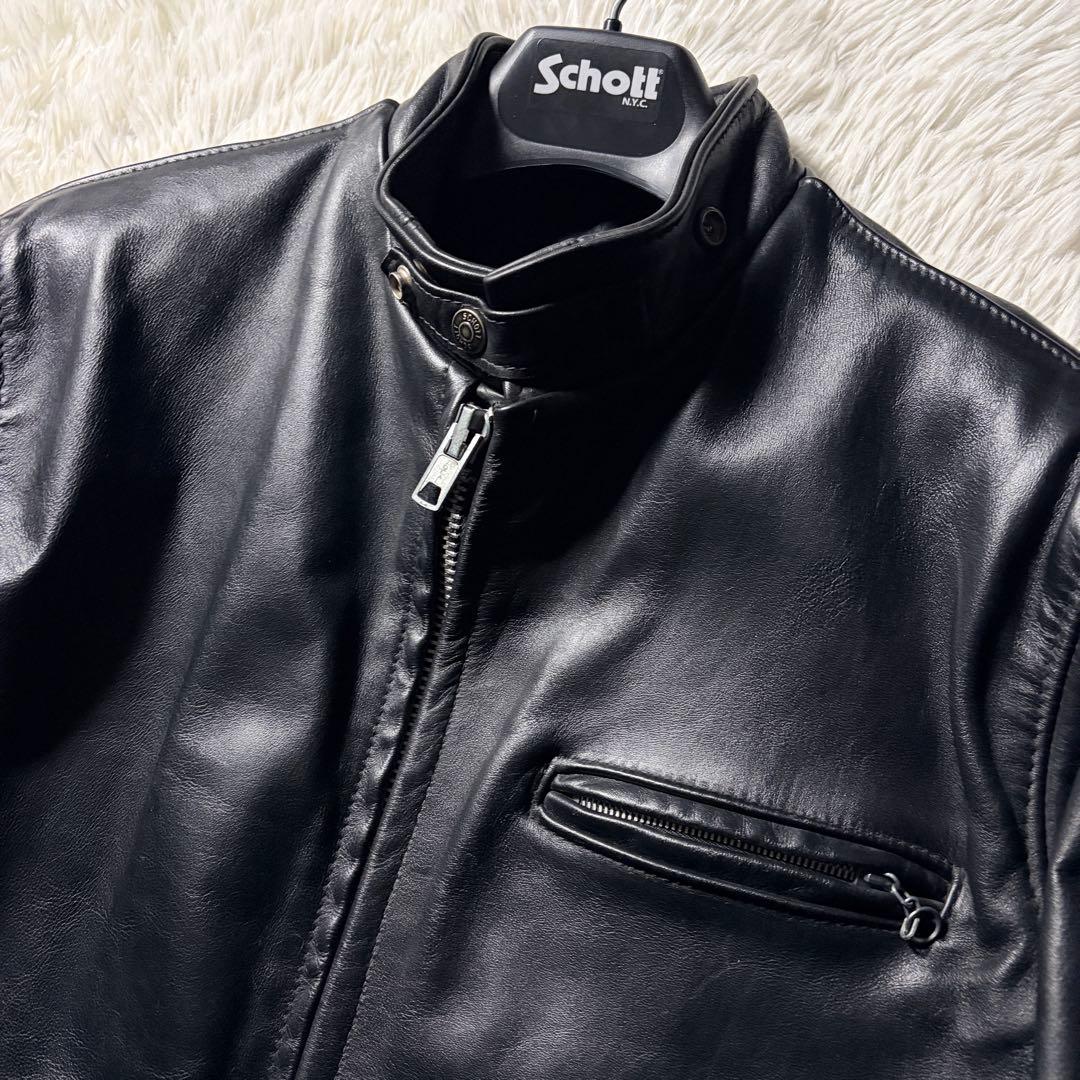 ア*ン様 【米国製】schott ライダースジャケット 641Q 本革　ブラック