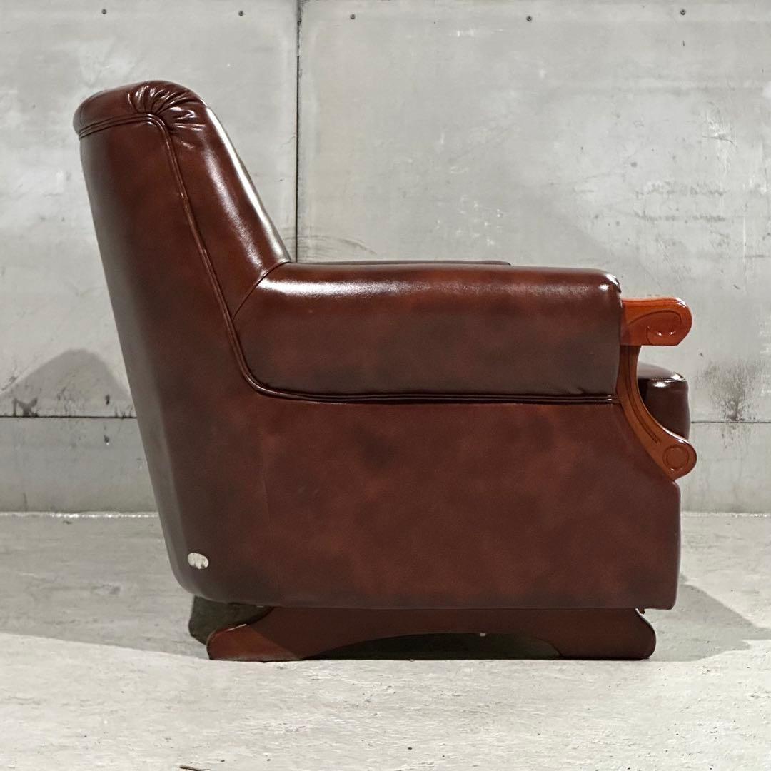 ★70s★ 美品 恵比須工芸社 応接ソファ 3人掛け 昭和レトロ ダイヤステッチ