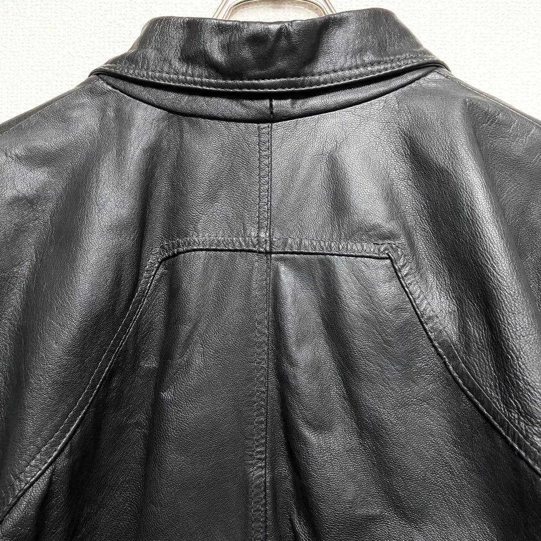 【リアルレザー】90s phase2 レザーブルゾン ブラック 高級 希少 レア