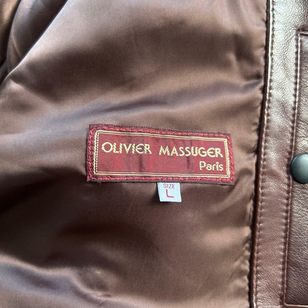 OLIVIER MASSUGER ラムレザー　レザージャケット　ダブル　L