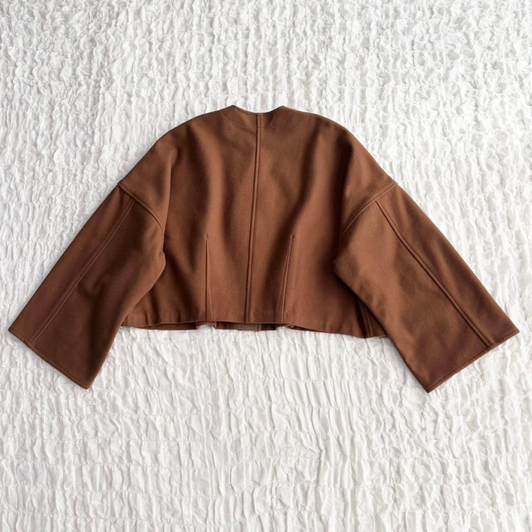 【美品】 クラネ ノーカラーブルゾン 近年モデル ショート丈コート