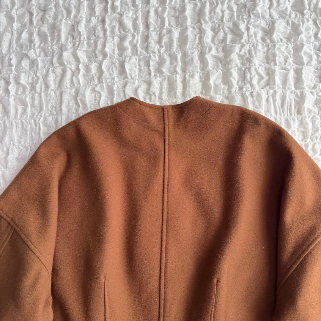 【美品】 クラネ ノーカラーブルゾン 近年モデル ショート丈コート
