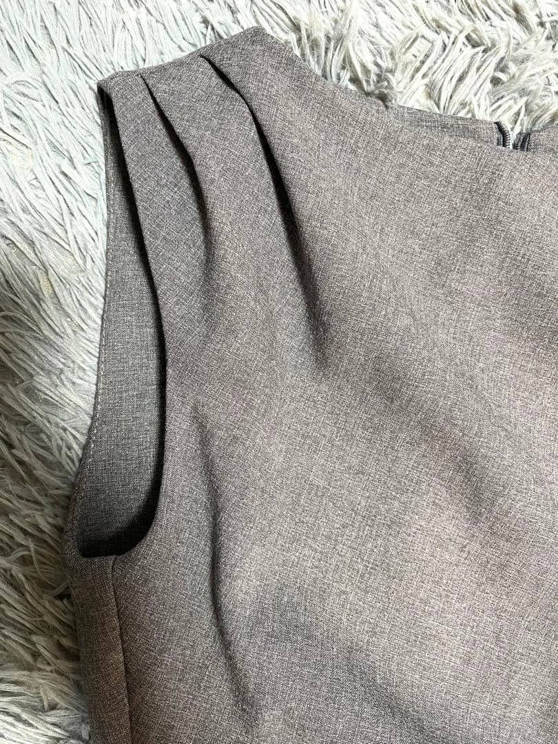ZARA グレー ノースリーブ ロングワンピース