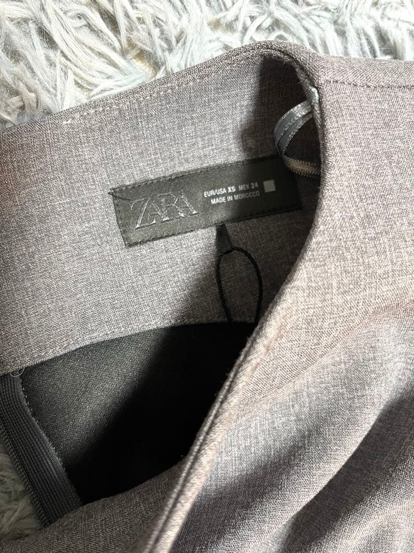 ZARA グレー ノースリーブ ロングワンピース