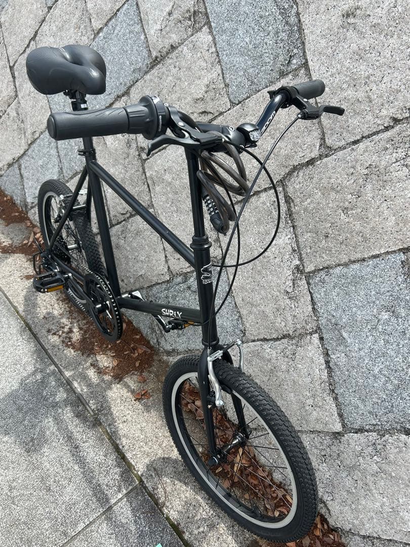 ブラック ミニベロ 20インチ 自転車 スチールフレーム