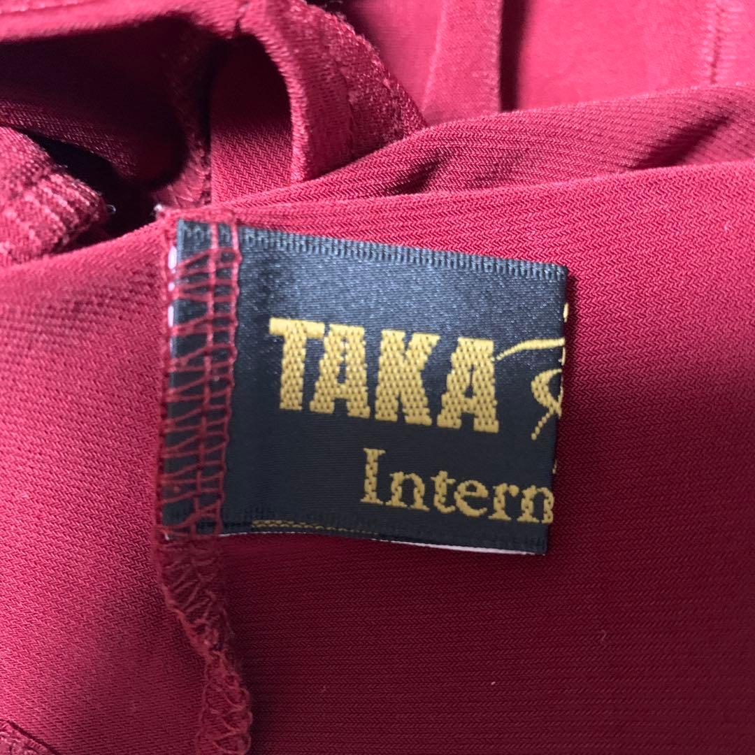 【TAKA DANCE】タカダンス　社交ダンス　トップス　ボルドーカラー
