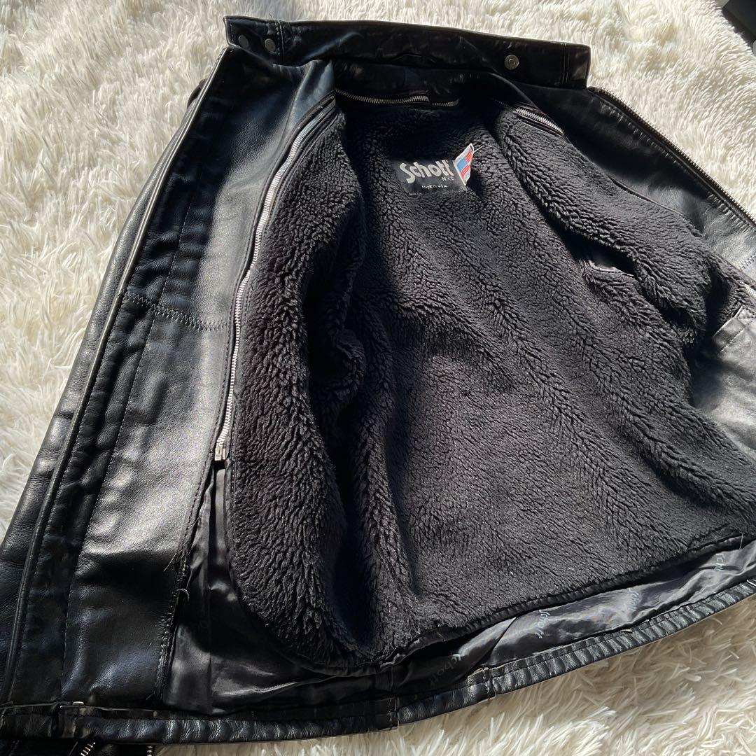 USA製✨schott 641 レザージャケット　シングルライダース　36 黒