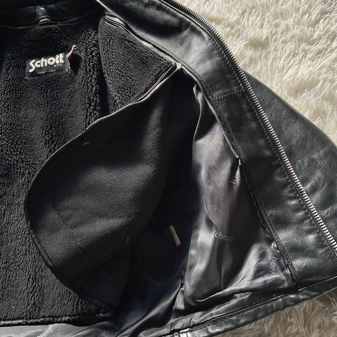 USA製✨schott 641 レザージャケット　シングルライダース　36 黒