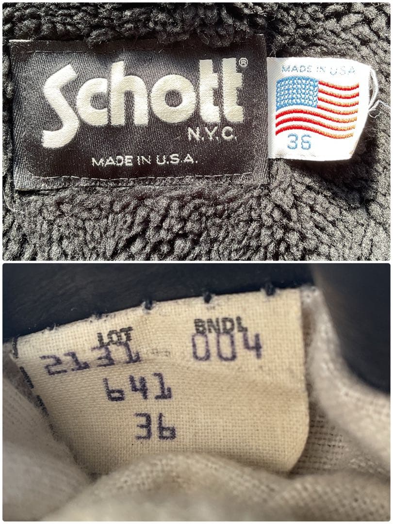 USA製✨schott 641 レザージャケット　シングルライダース　36 黒