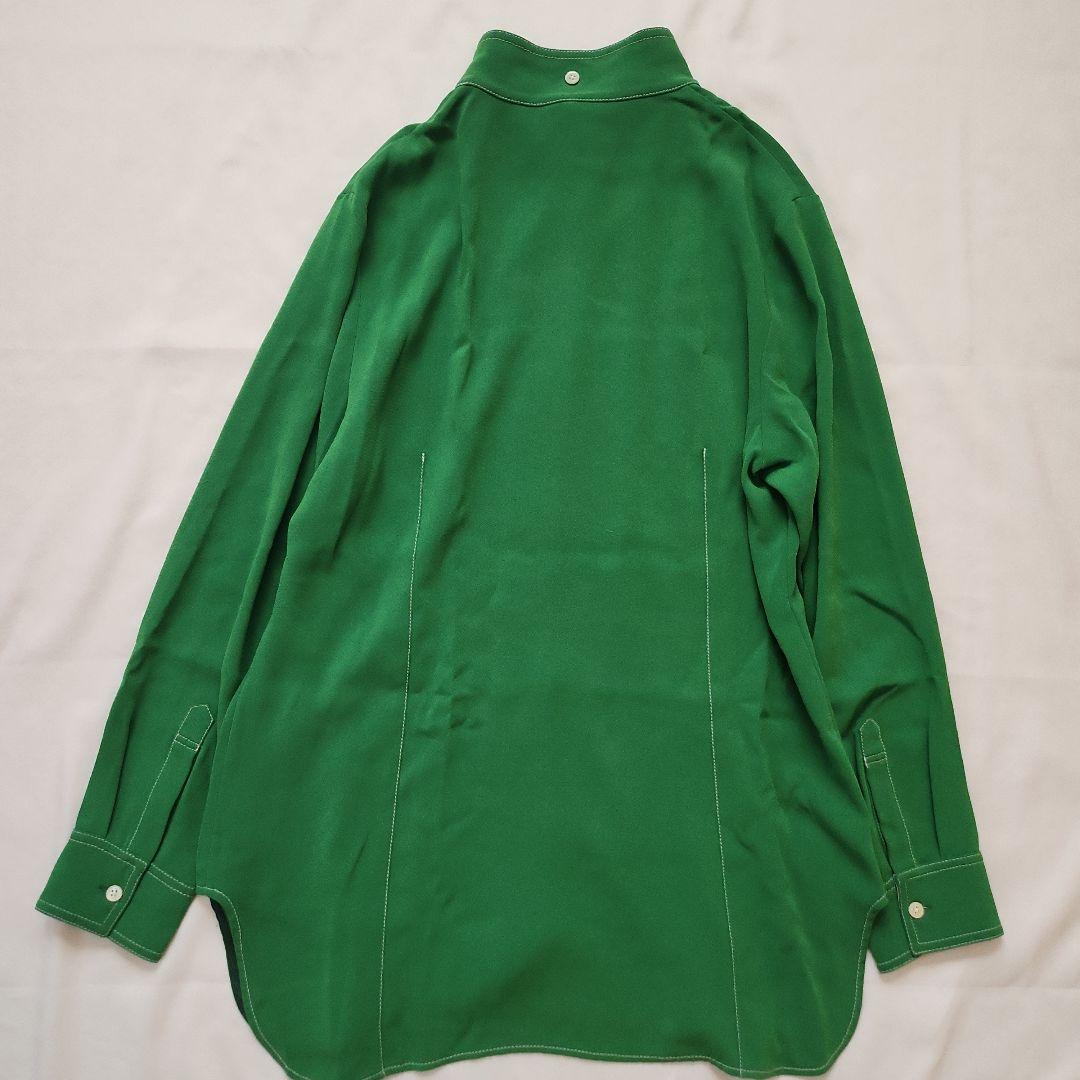 美品❤ポールスミス チムニーカラー ボウタイシャツ 長袖 緑