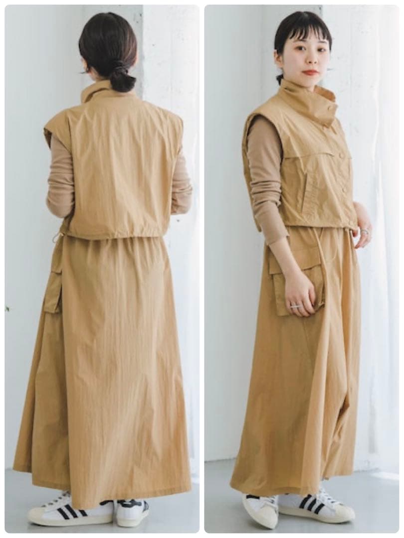 UR ITEMS◆ナイロンベスト&ドッキングワンピース／2Pセット◆CML◆F