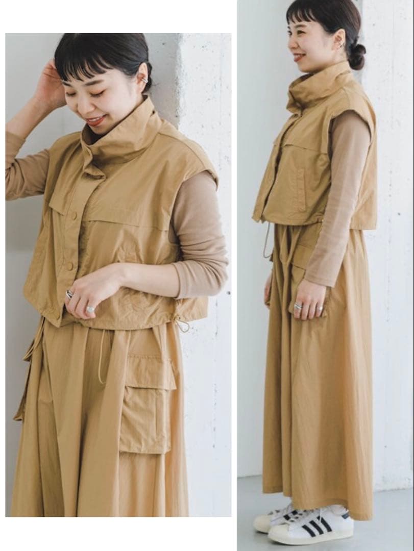 UR ITEMS◆ナイロンベスト&ドッキングワンピース／2Pセット◆CML◆F