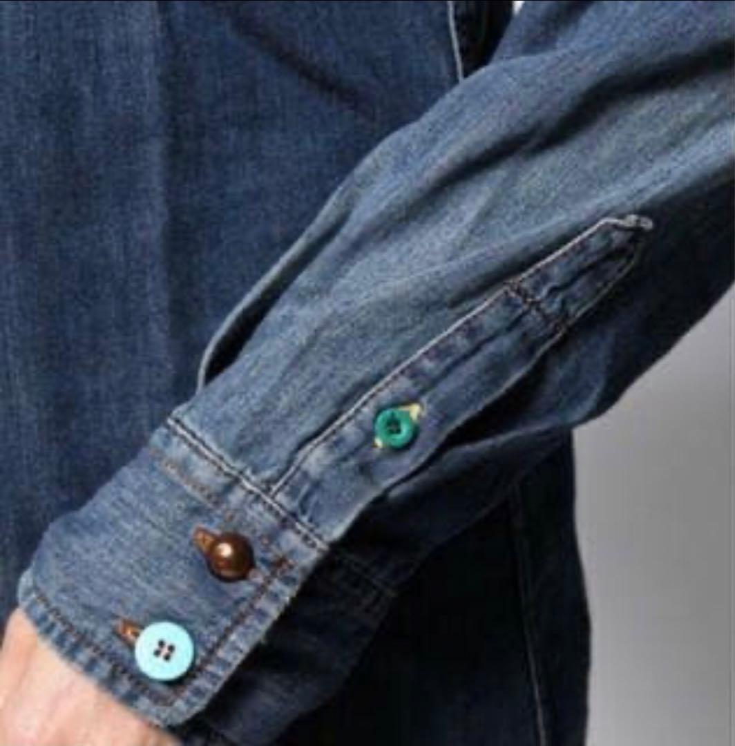 希少 DIESEL ディーゼル デニム シャツ ロングワンピース ワッペン M