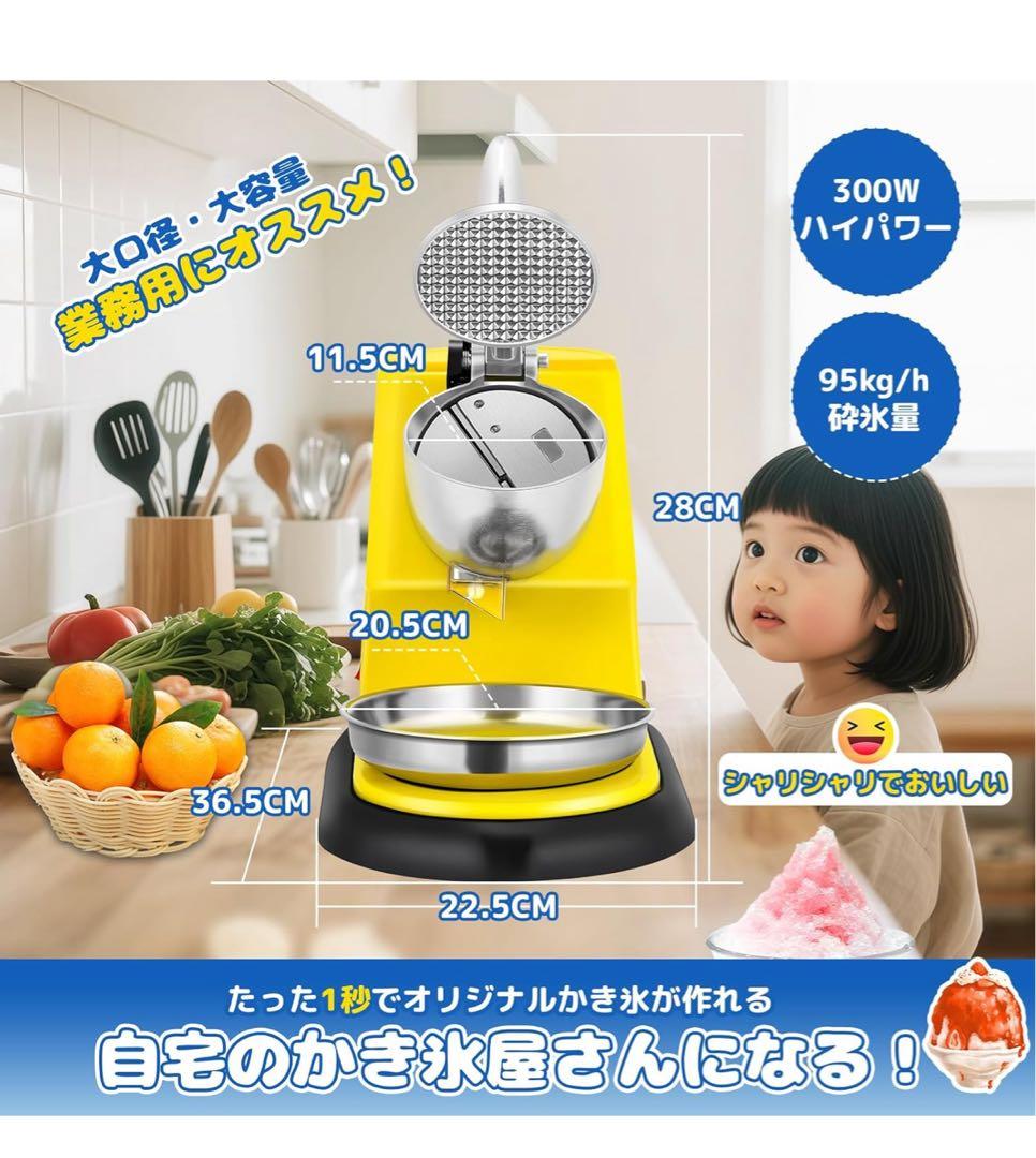 かき氷機 電動 家庭用 【業務用 昔ながらのかき氷 レシピ付き】 バラ氷対応