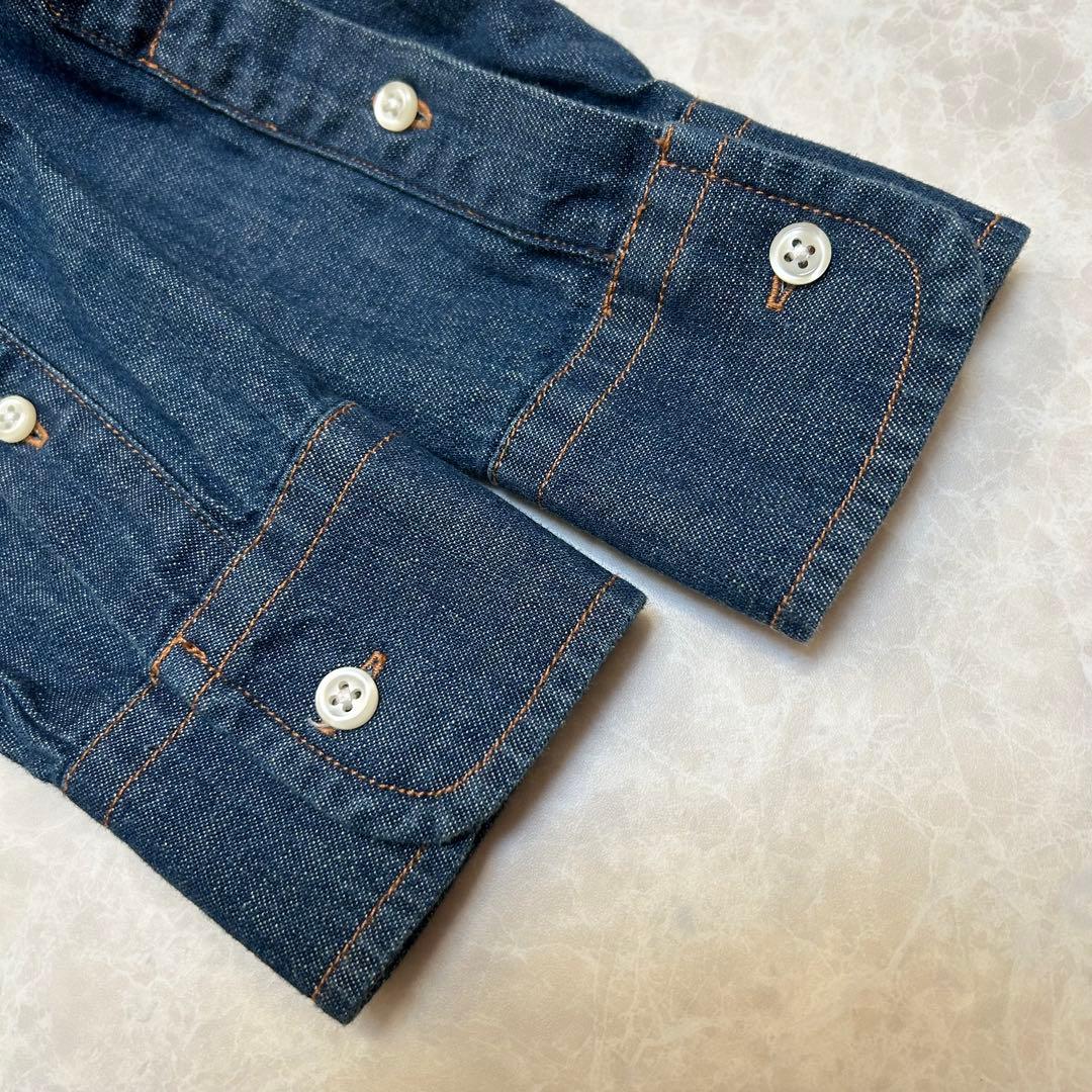 美品 ポロラルフローレン デニム シャツワンピース 刺繍 ベルト付き サイズ0