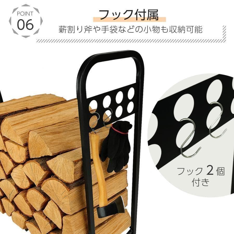 薪ラック スチール製 薪ストッカー 薪置き棚 幅200cm 耐荷重1200kg