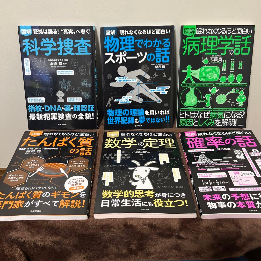 眠れなくなるほど面白いカラスの話　栄養素の話　数と数式の話　34冊