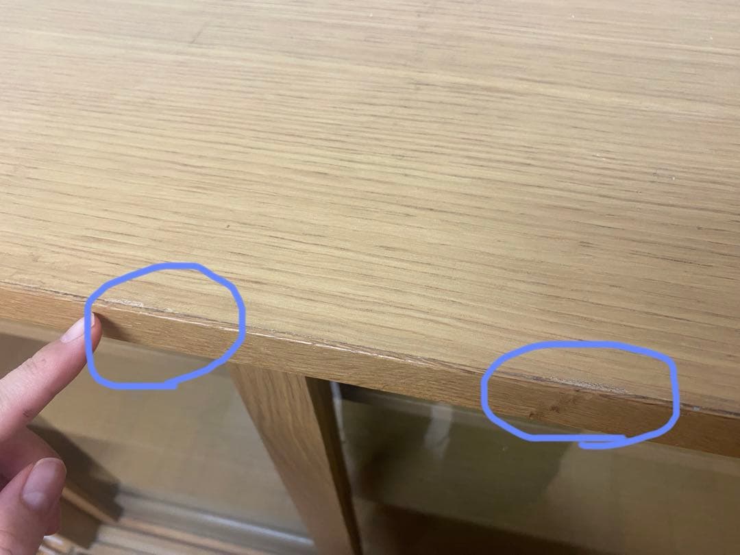 無印良品　オーク材　脚付キャビネット