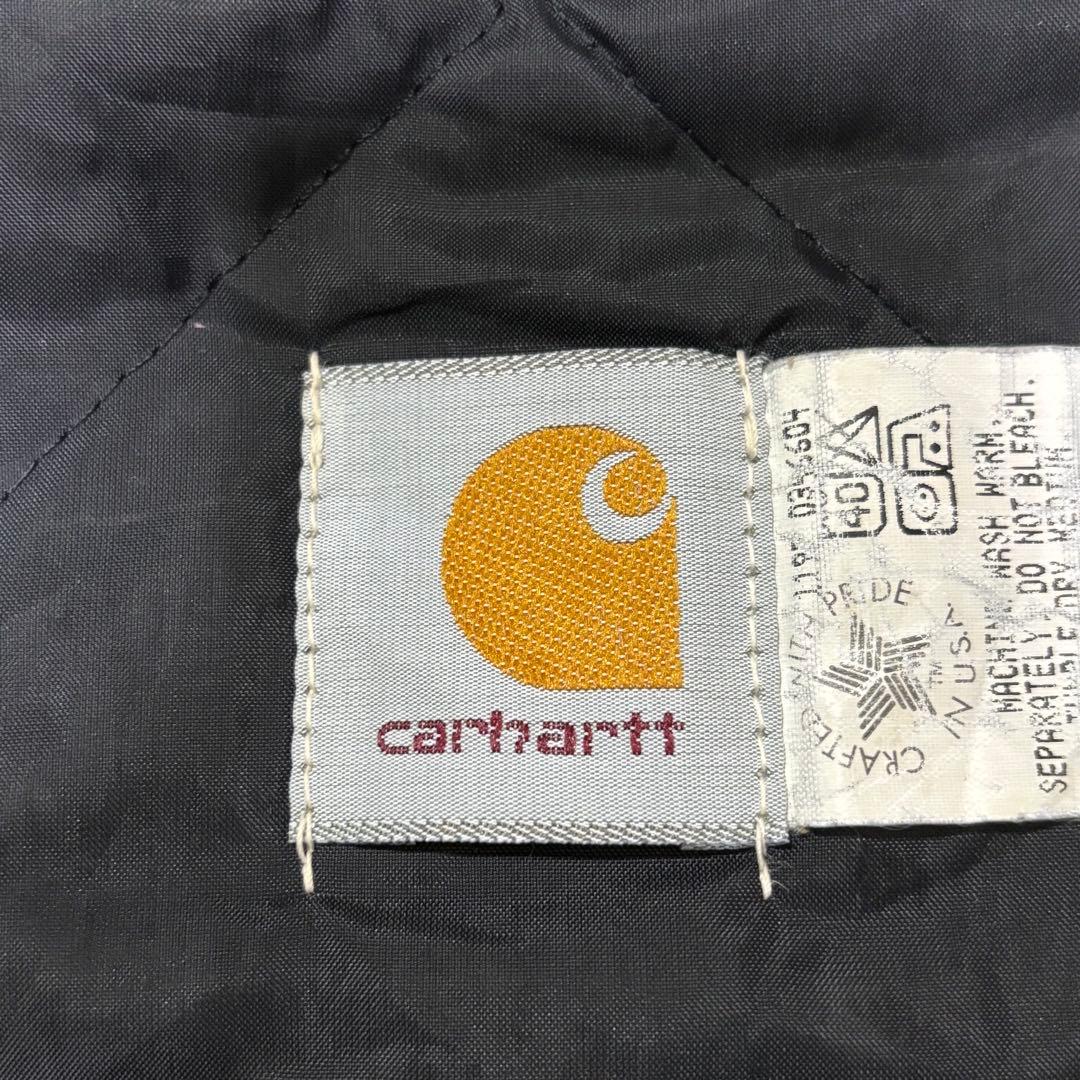 90s USA製 ✨ Carhartt ダック地ベスト フェード キルティング