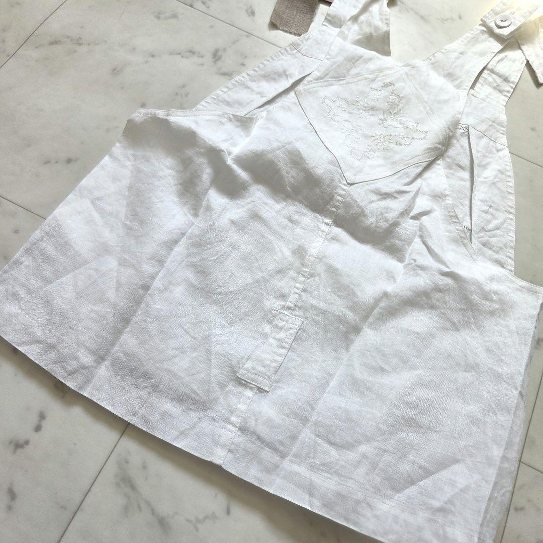 新品　ヴラスブラム Vlas blomme　リネン　レース　ベスト　エプロン