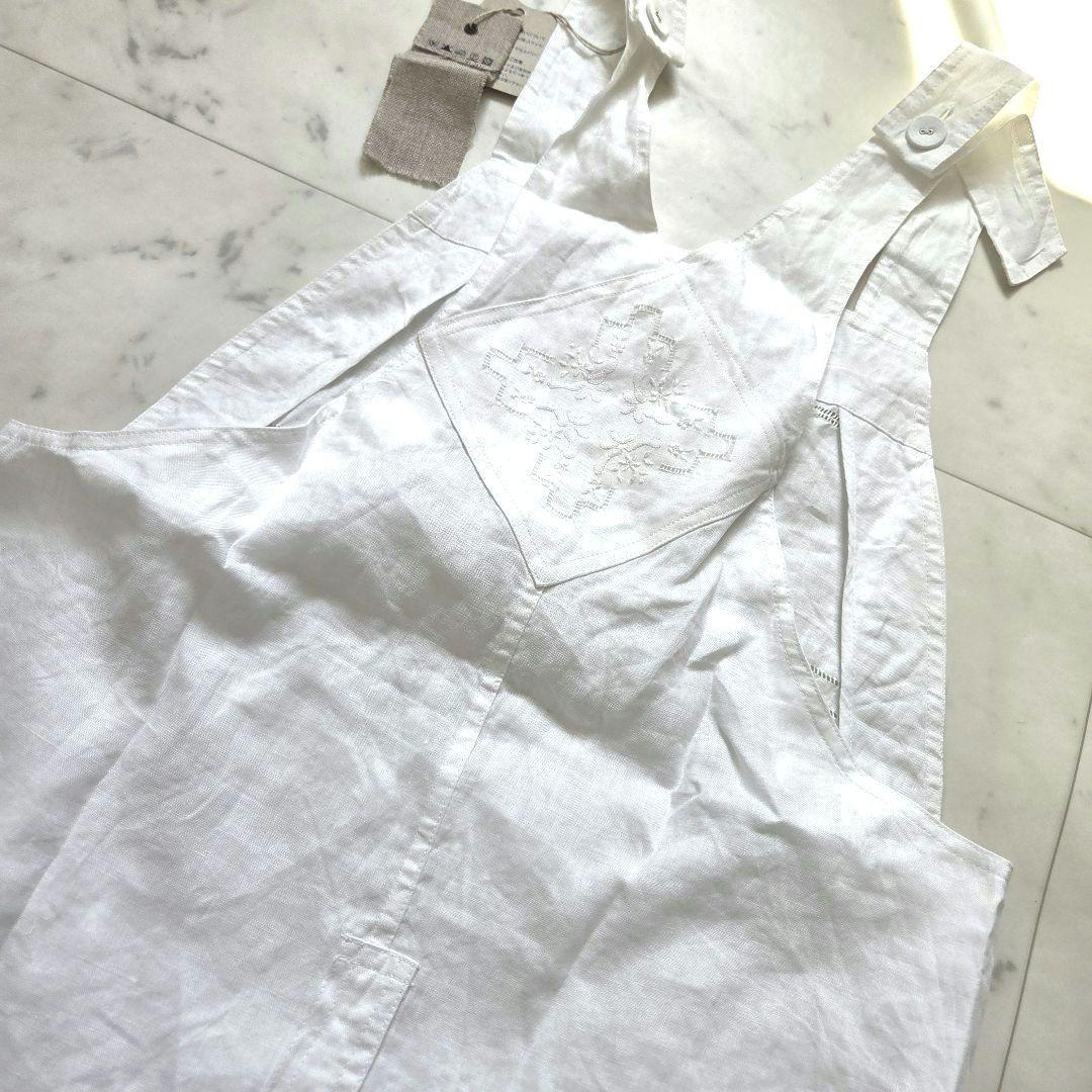 新品　ヴラスブラム Vlas blomme　リネン　レース　ベスト　エプロン
