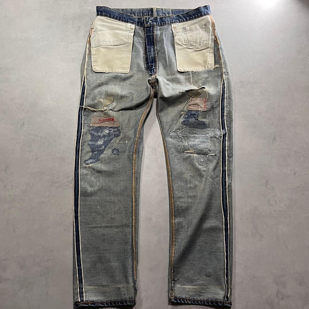 ◎70s LEVI’S 505 66前期 赤耳 ヴィンテージデニム BIGE