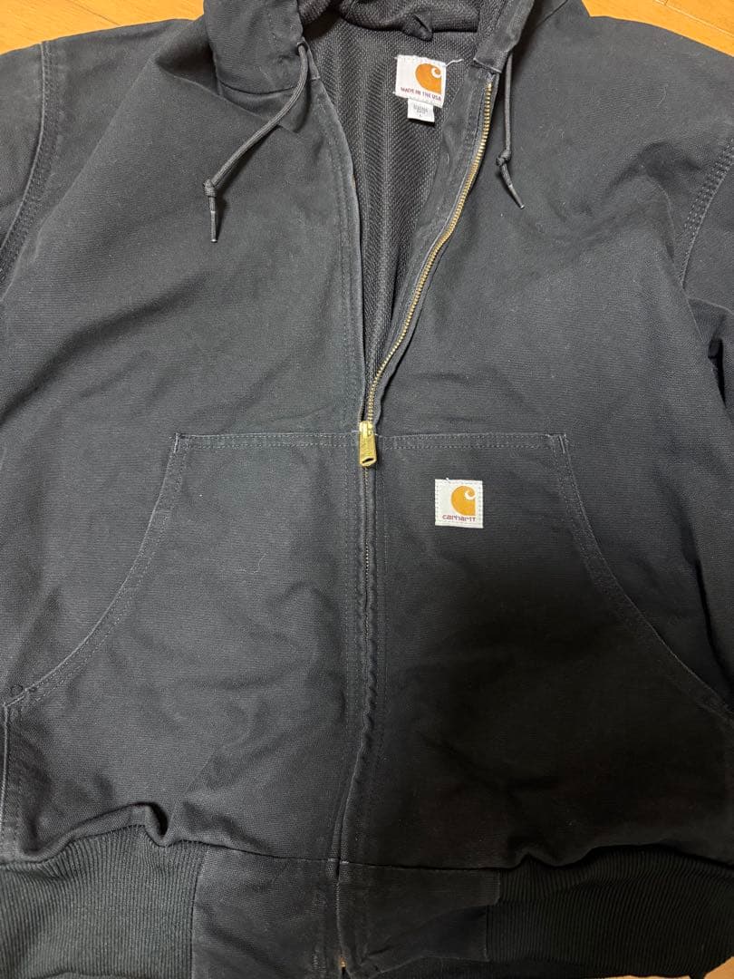 Carhartt ブラック フルジップ フード付きジャケット L