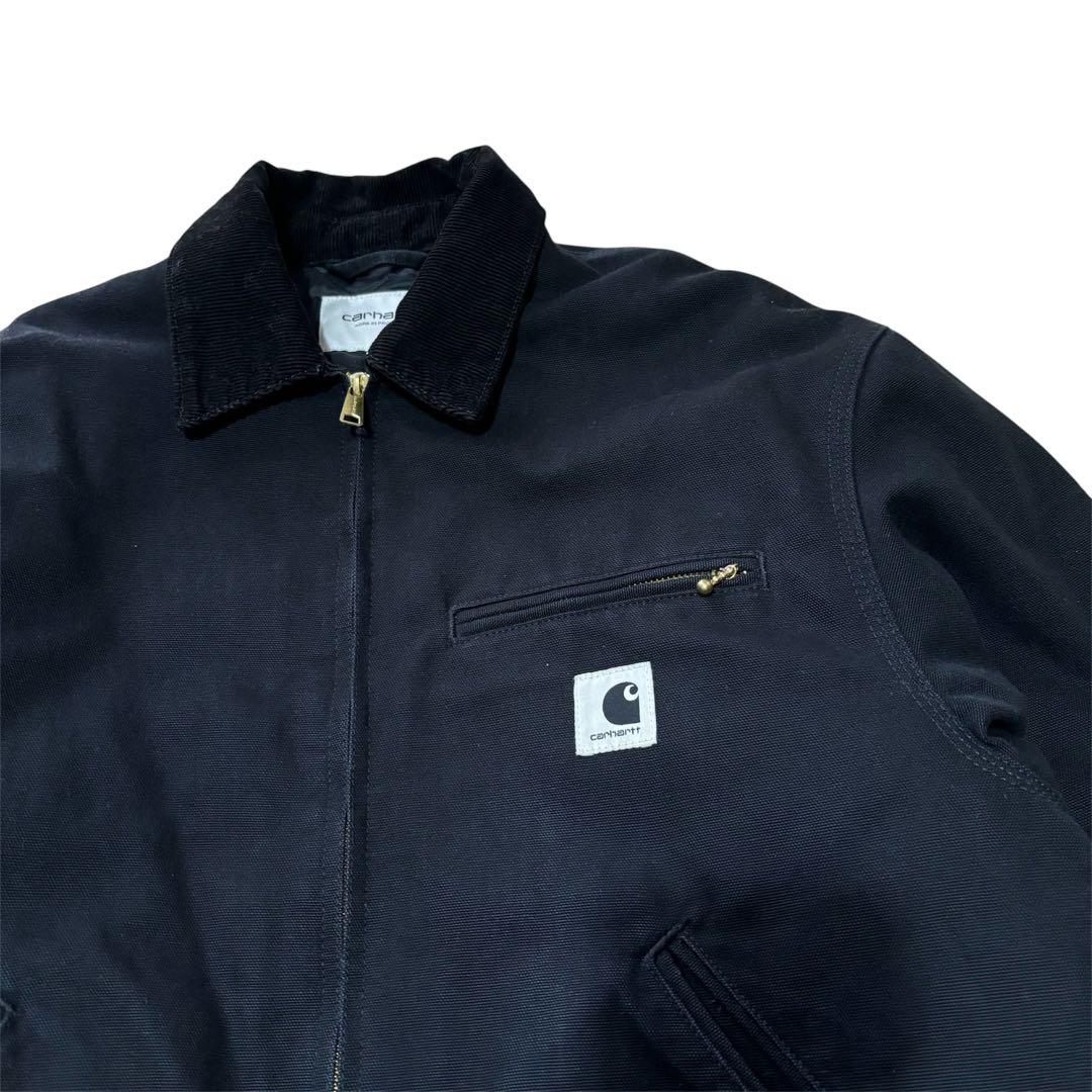 希少Carhartt ブラック デトロイトジャケット　ウィメンズ　ロゴ白黒