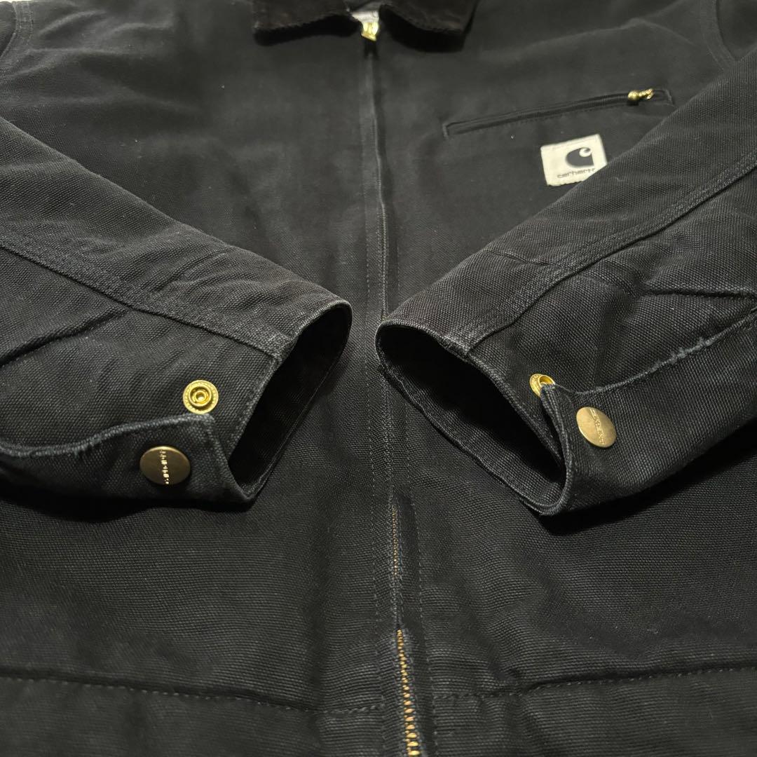 希少Carhartt ブラック デトロイトジャケット　ウィメンズ　ロゴ白黒