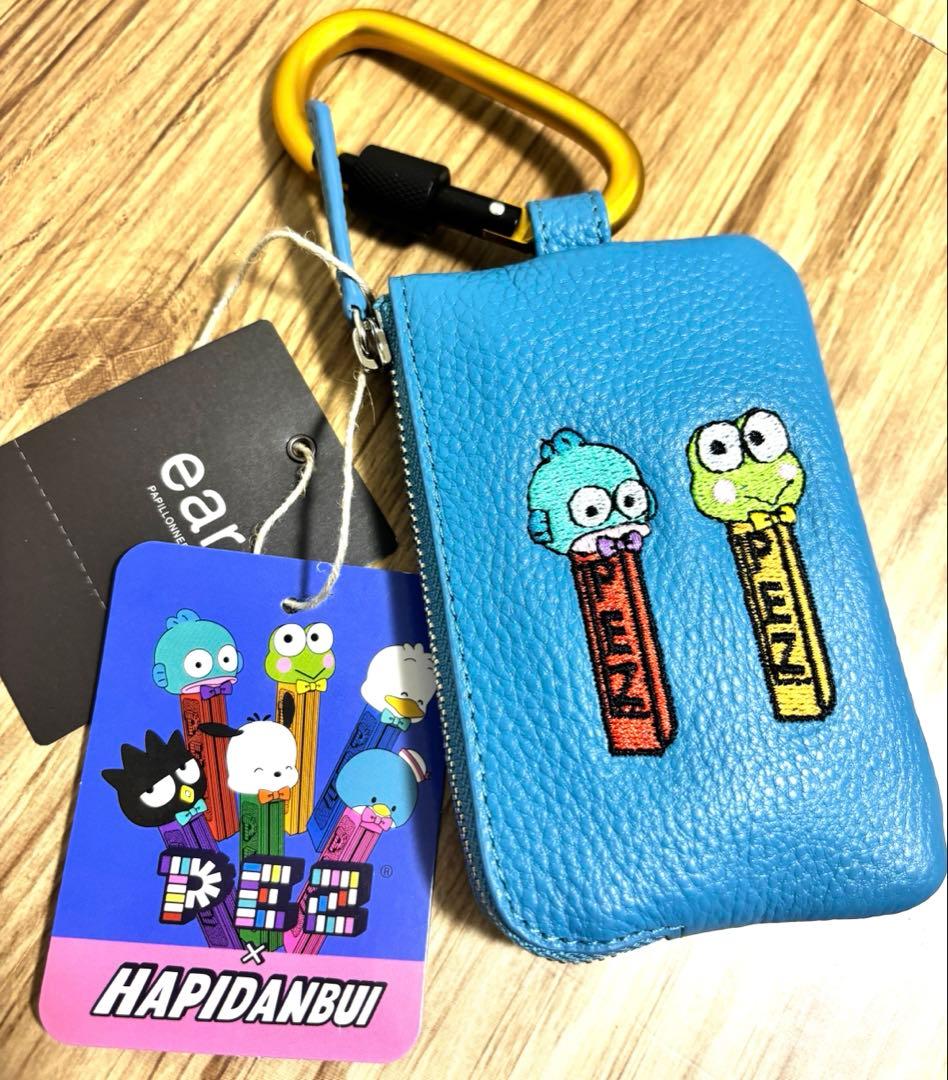 【はぴだんぶい×PEZ×ear 】本革/カラビナ付きパス＆キーケース