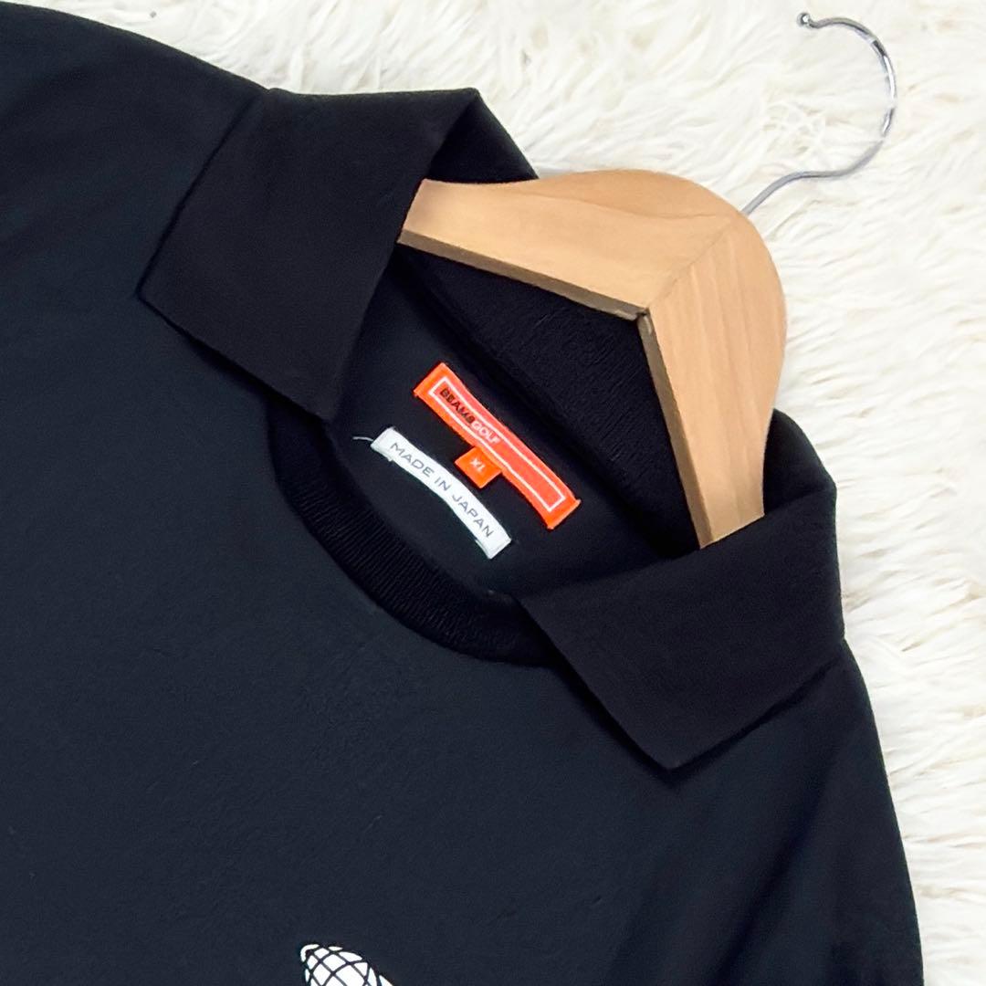 美品　ビームスゴルフ　KARUISHI(R)素材　襟付きプルオーバー　XL　黒
