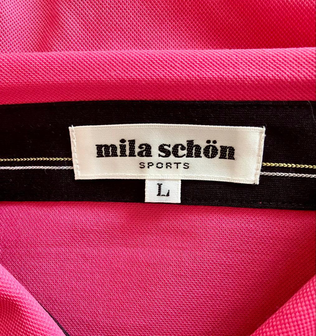 mila schonミラ・ショーン デサント ピンク 半袖ポロシャツ L