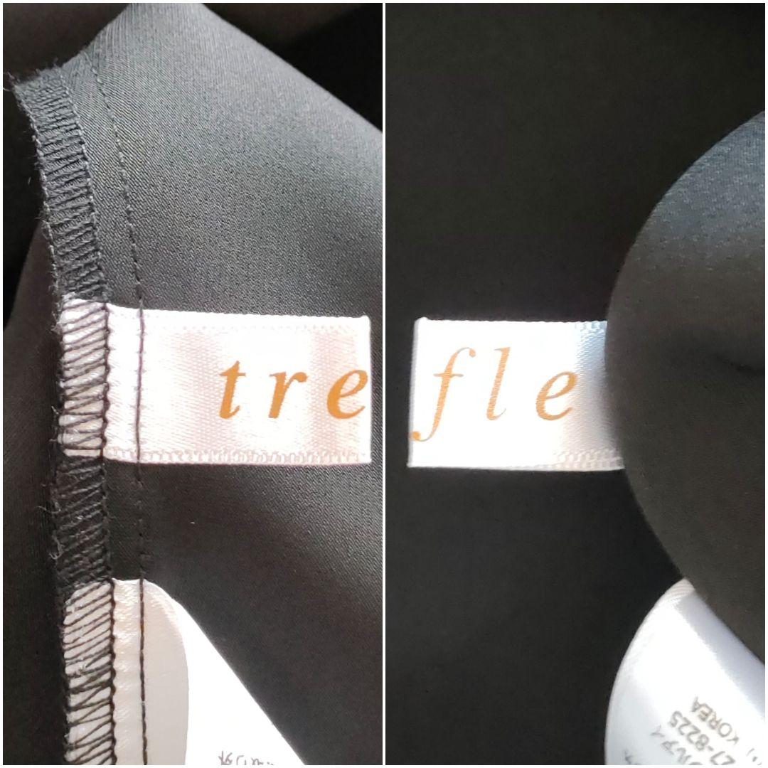 trefle 袖パール　2way　白襟ワンピース　Aライン　Ｆ