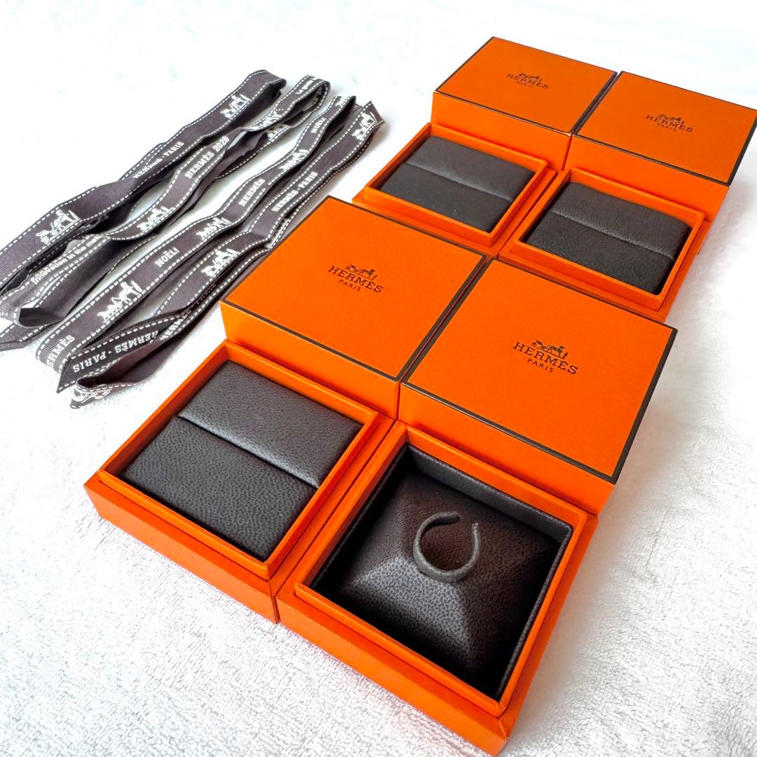 HERMES リング⠀空箱⠀オレンジ 　4箱　リボン付き