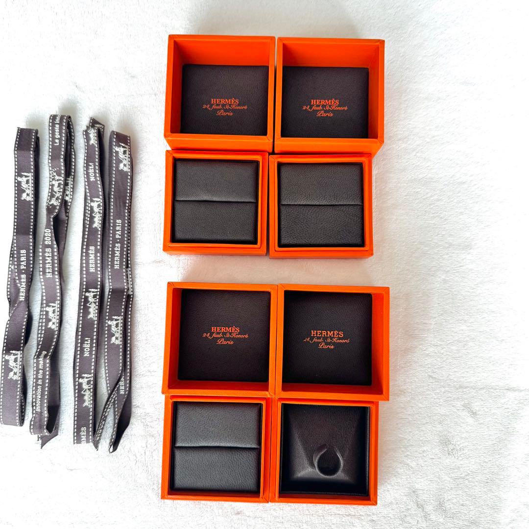 HERMES リング⠀空箱⠀オレンジ 　4箱　リボン付き