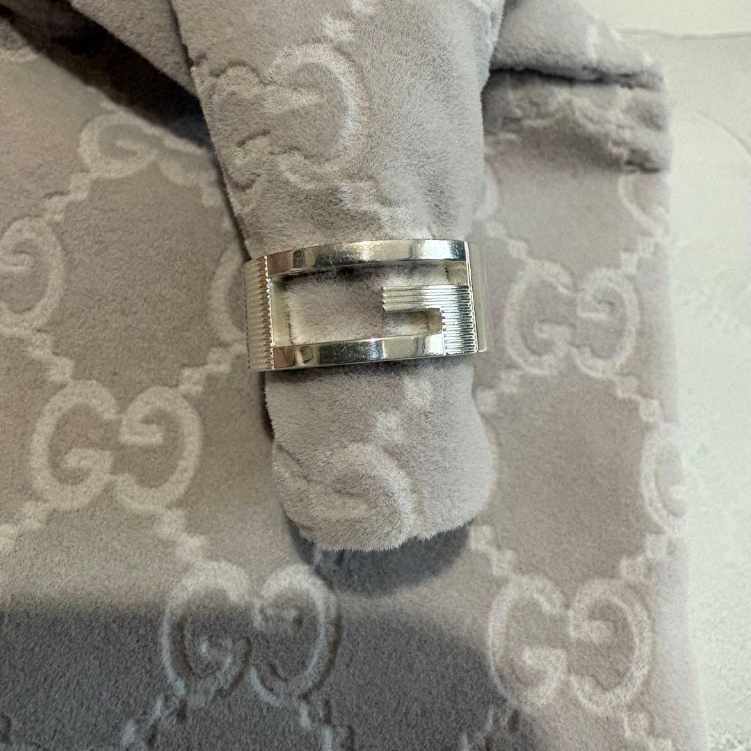 GUCCI シルバーリング Gロゴ 7号 箱.収納袋付き
