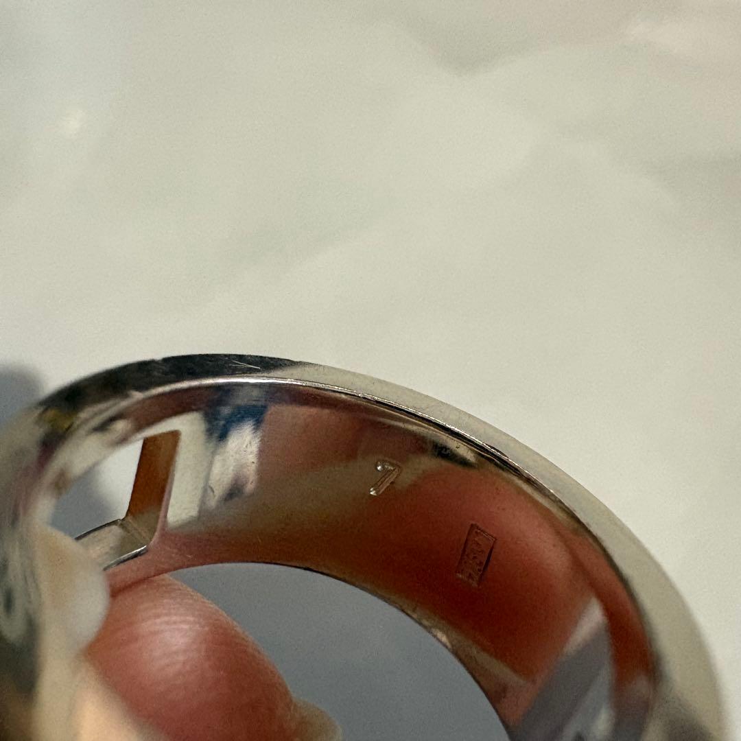 GUCCI シルバーリング Gロゴ 7号 箱.収納袋付き
