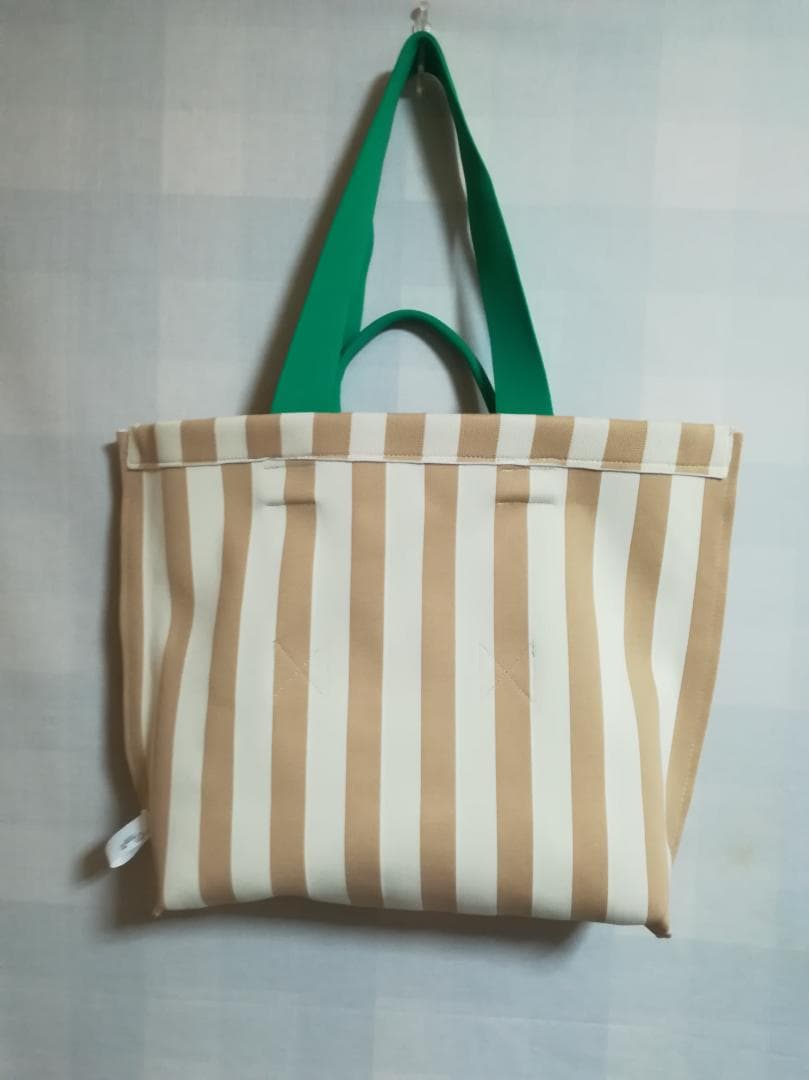 PEARLY GATES 2WAYストライプ トートバッグ ベージュ