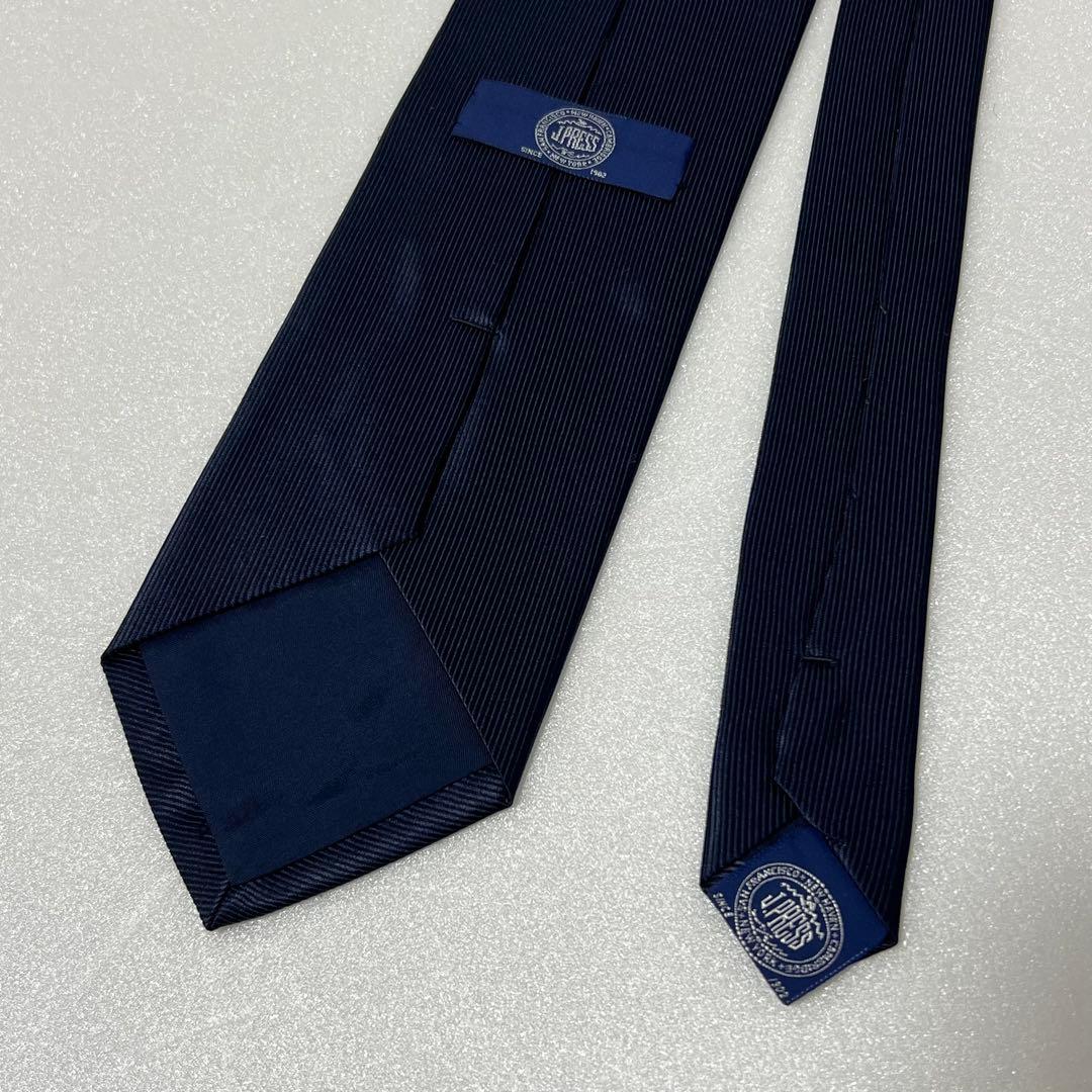 未使用級✨️J.PRESS ジェイプレス ネクタイ ネイビー 光沢 ソリッド 無地