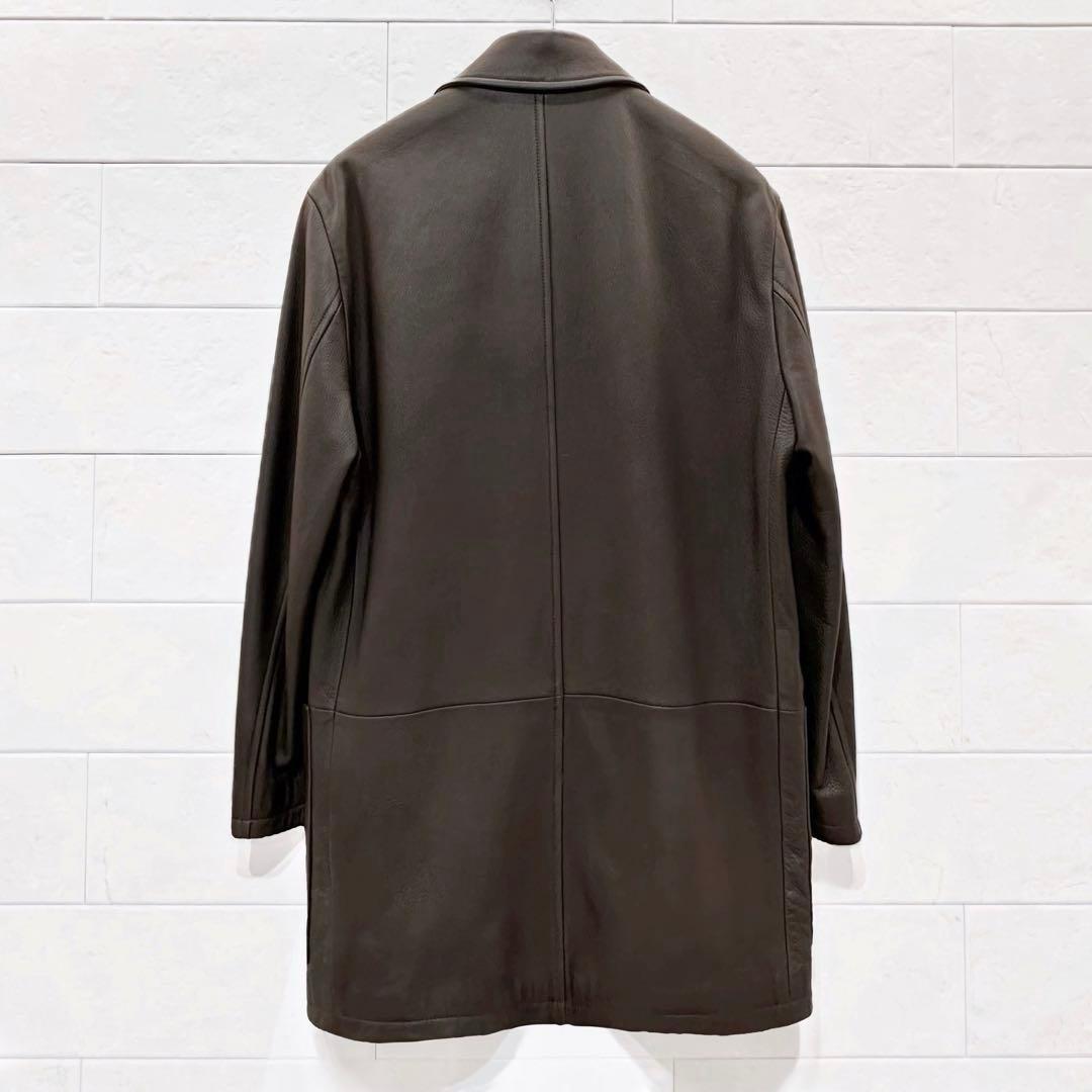 エルメス HERMES ディアスキン レザー コート ジャケット 50
