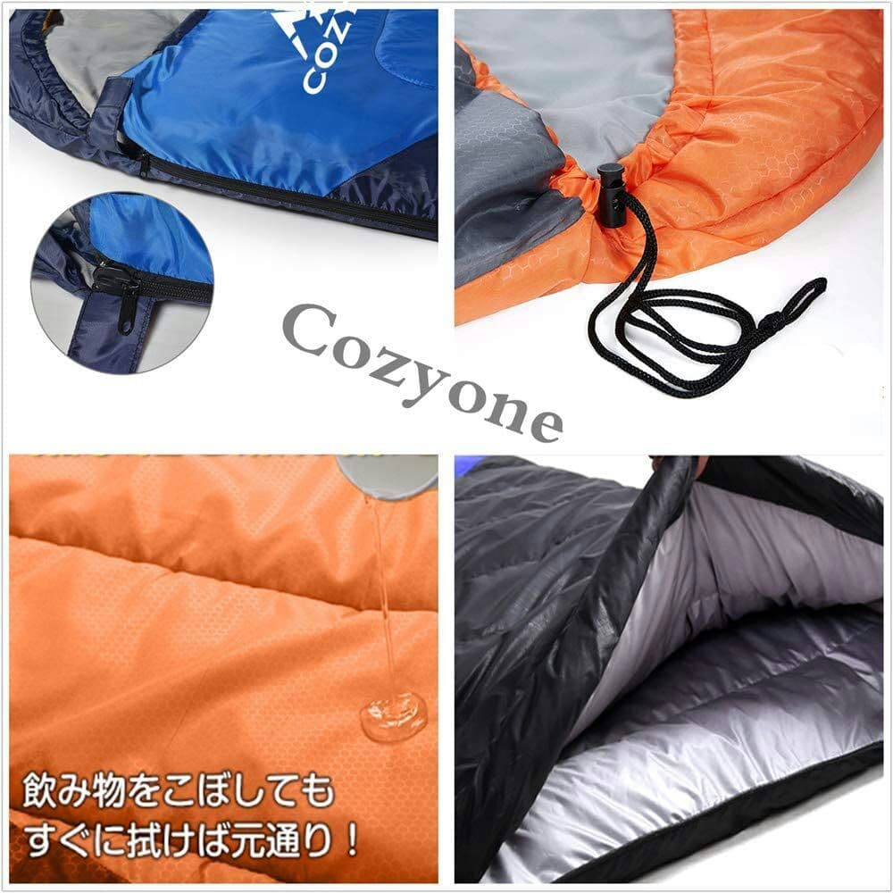 寝袋封筒型軽量保温210 tコンパクト屋外キャンプ登山防災用トータル洗浄