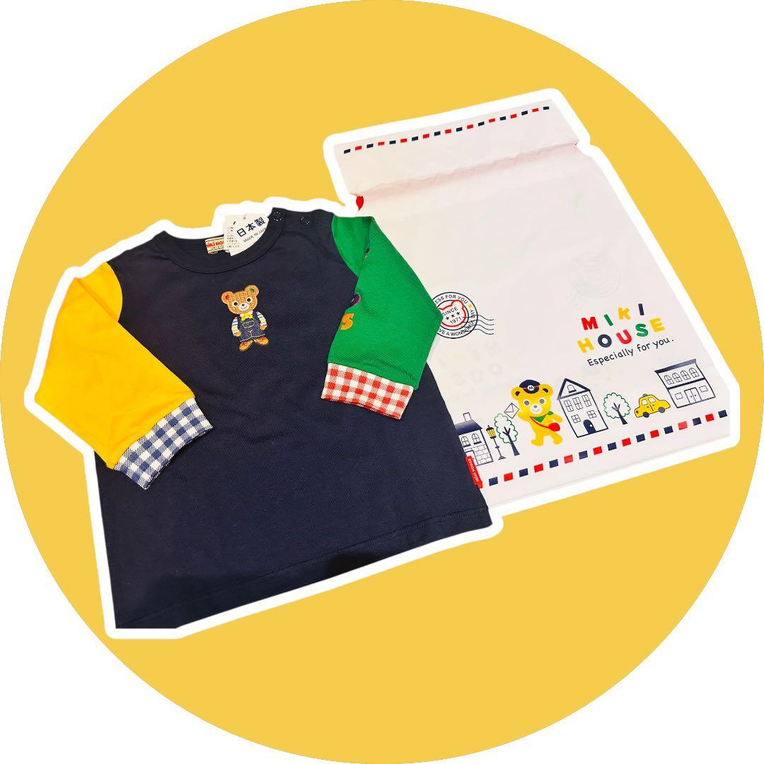 miki HOUSE クマ刺繍 Tシャツ 80 新品未使用タグ付き