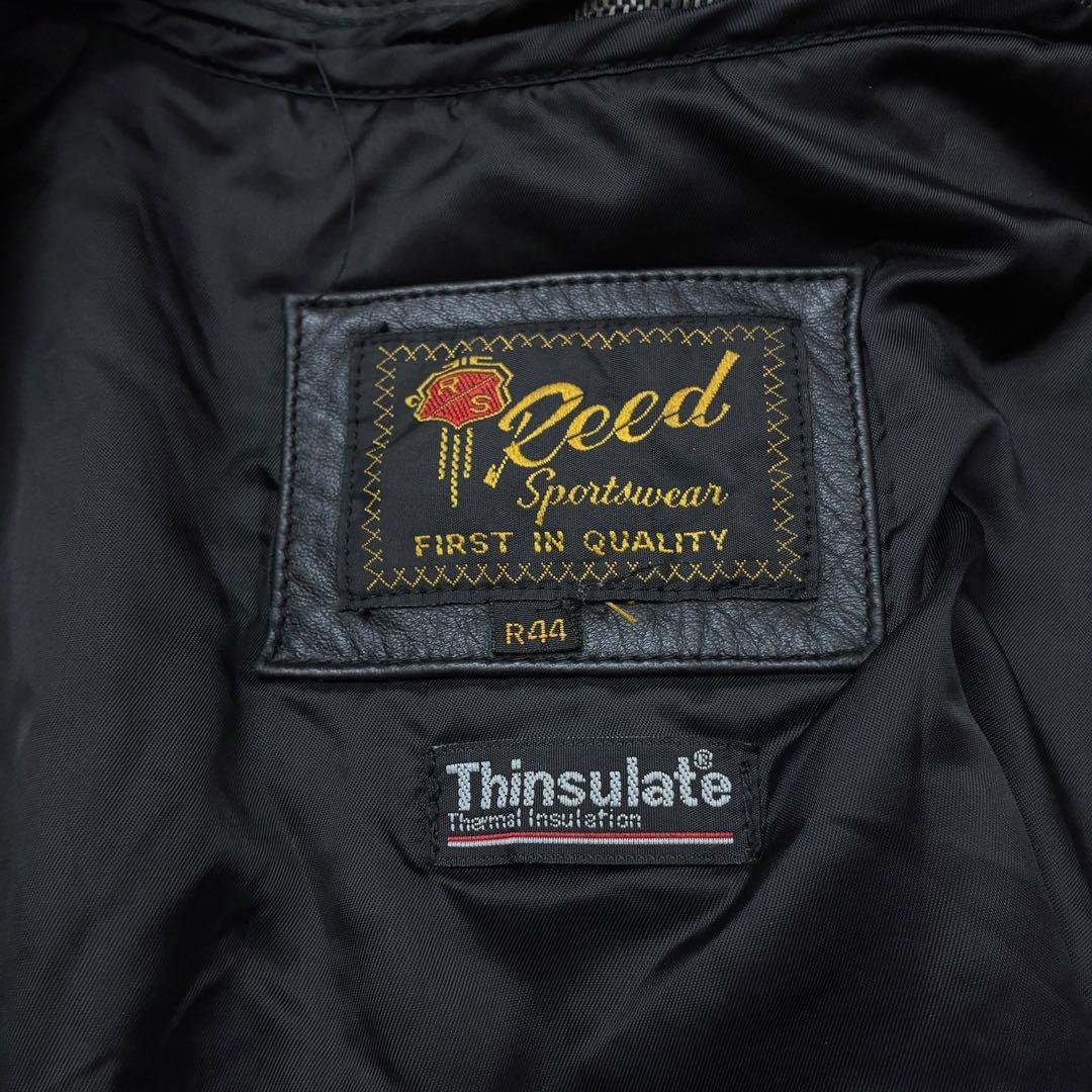 無名レザーブルゾンXLブラックスタンドカラーライナー脱着可能シンサレート