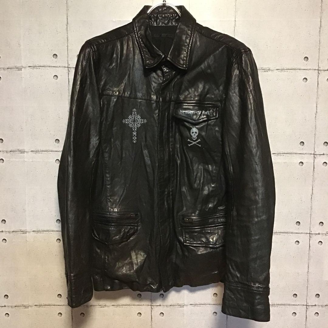 【超一点物】00s ヴィンテージ シープスキン レザーコート ハンドペイント