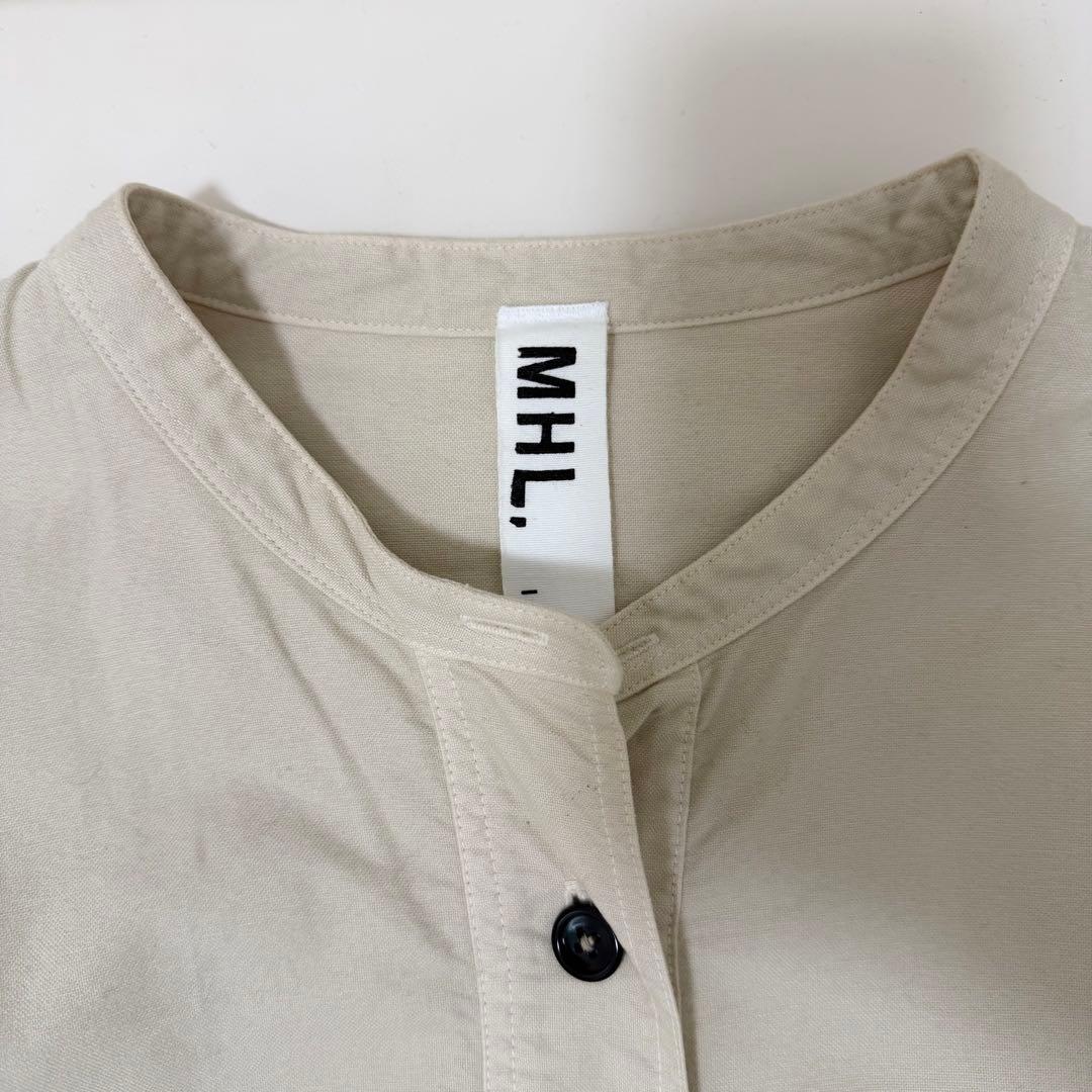 マーガレットハウエル MHL. バンドカラーシャツ コットン　アイボリー　1 M