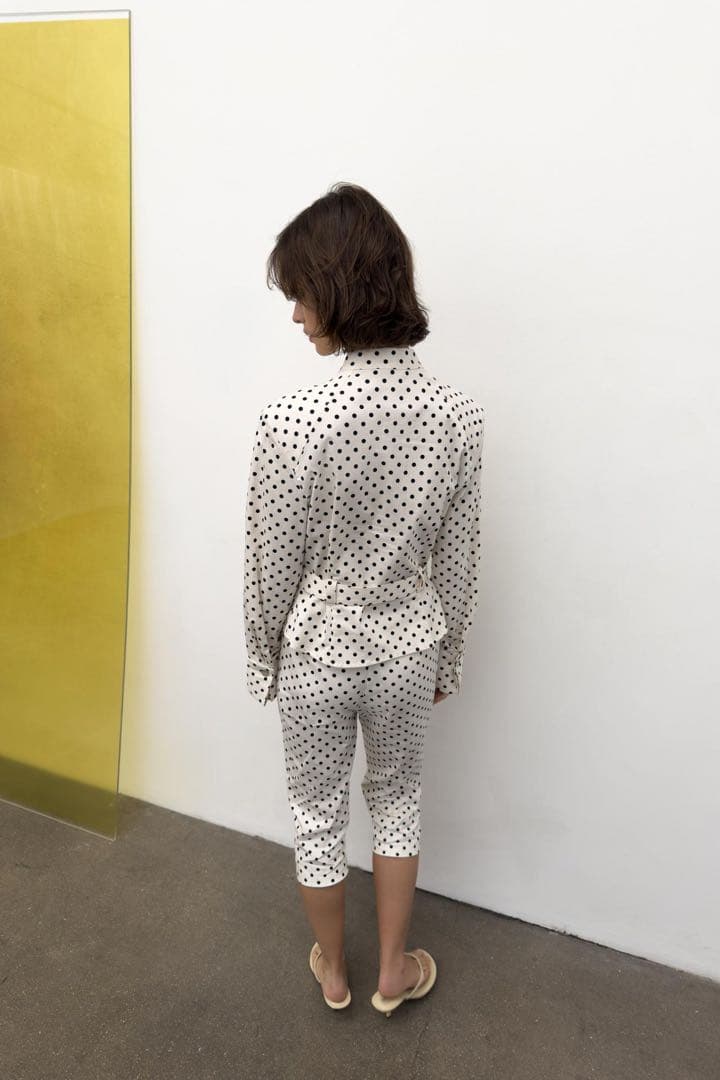 完売品 ZARA ドット柄シャツジャケット Mサイズ新品タグ付き